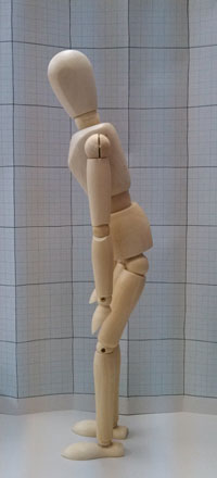 木製人形ナチュラル君姿勢の悪い立位前かがみ